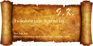 Ivánkovics Katalin névjegykártya